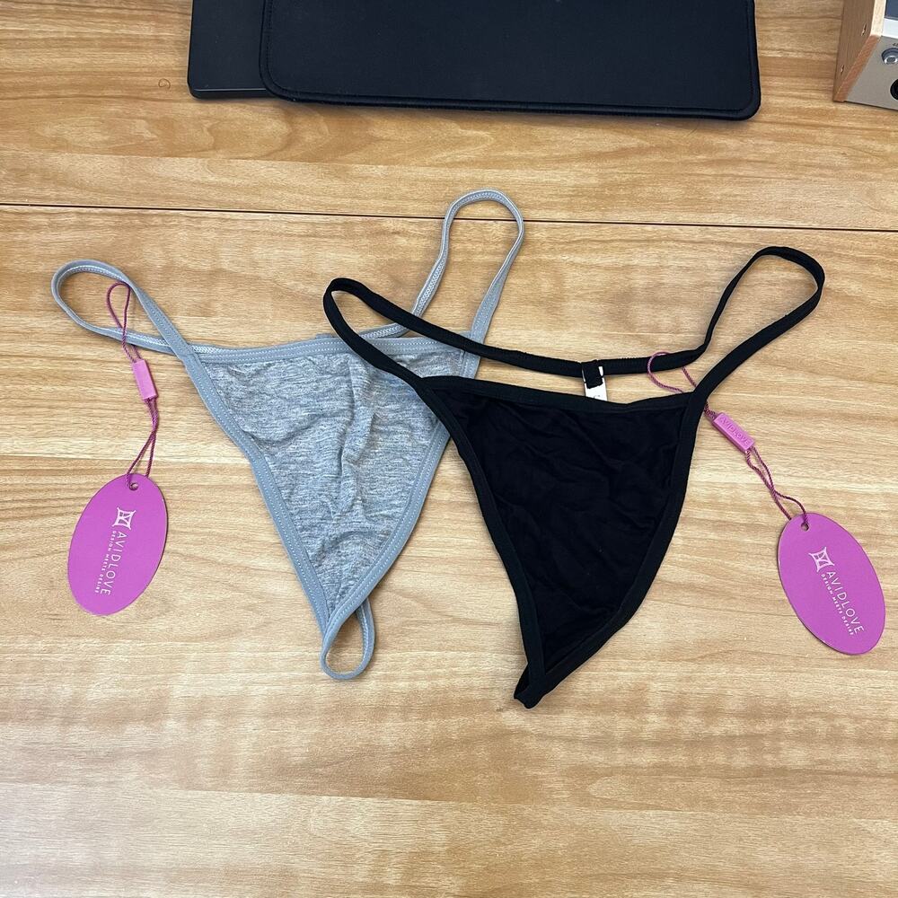 AVIDLOVE Women's Thongs Black and Gray Set of 2 size S NWT's